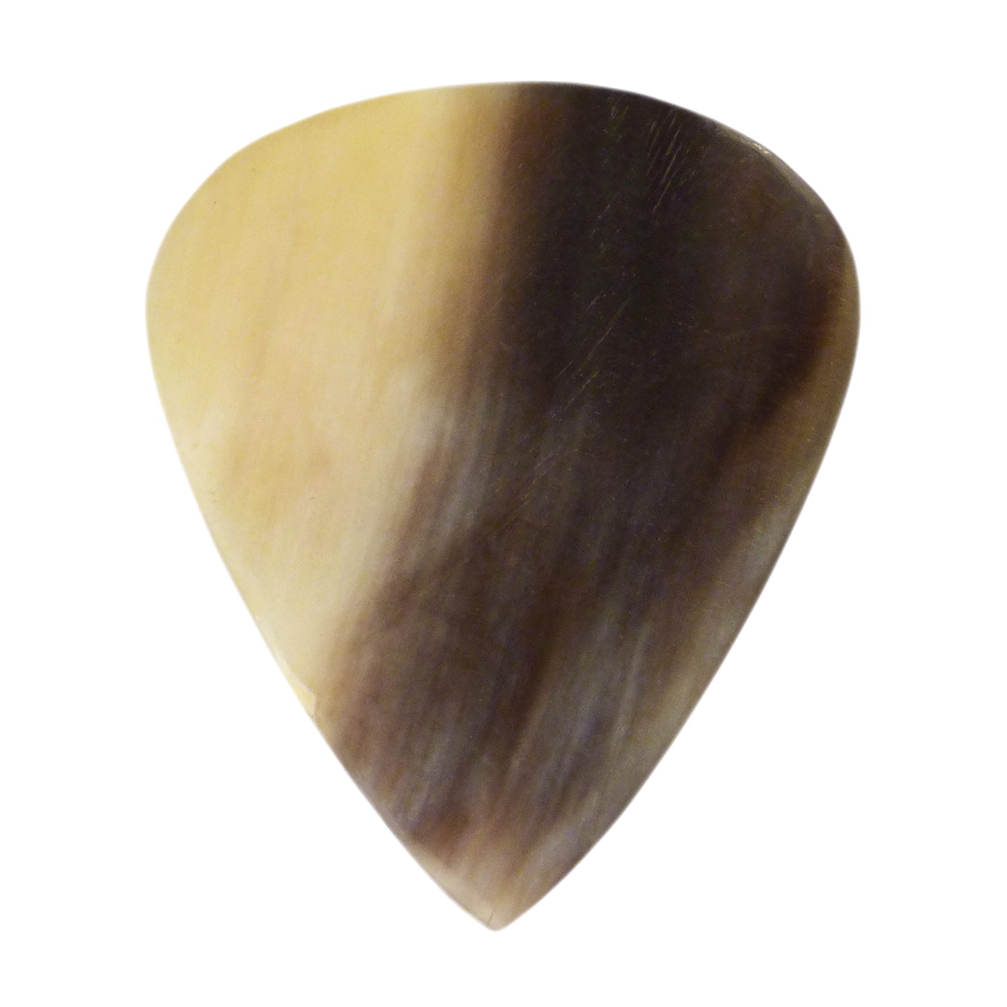 Black And White Buffalo Horn Guitar Or Bass Pick - 3.0 mm Ultra Heavy Gauge - 351 Groove Shape - Polished Finish Handmade Specialty Exotic Plectrum