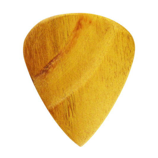 Mulberry Wood Guitar Or Bass Pick - 3.0 mm Ultra Heavy Gauge - 351 Groove Shape - Natural Finish Handmade Specialty Exotic Plectrum