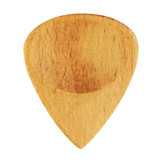 Light Steamed Beech Wood Guitar Or Bass Pick - 3.0 mm Ultra Heavy Gauge - 351 Groove Shape - Natural Finish Handmade Specialty Exotic Plectrum