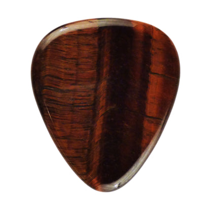 Red Tiger's Eye Stone Guitar Or Bass Pick - 3.0 mm Ultra Heavy Gauge - 351 Shape - Specialty Handmade Gemstone Exotic Plectrum