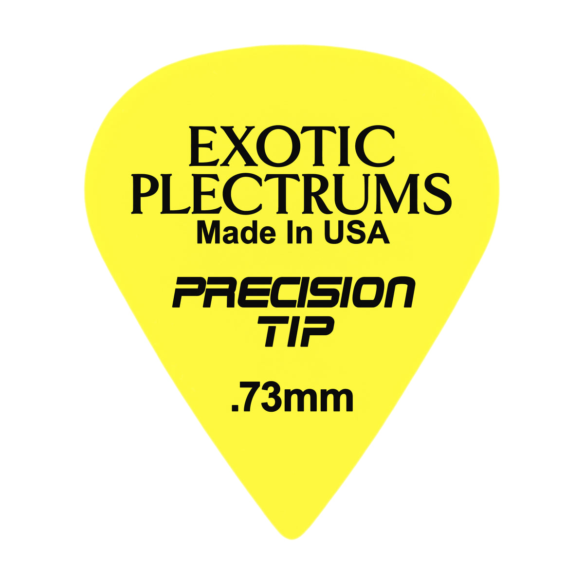Exotic Plectrums Delrin Yellow Guitar Or Bass Pick - 0.73 mm Medium Gauge - Premium Made In USA - Extra Sharp 351 Precision Tip Shape
