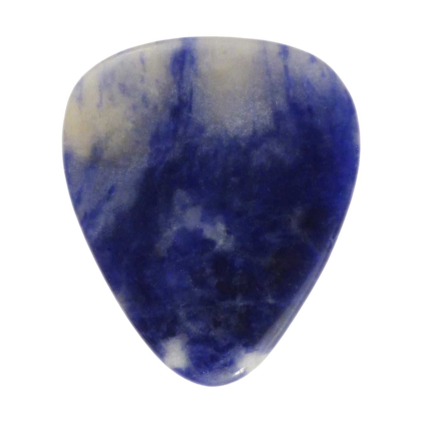 Peruvian Sodalite Stone Guitar Or Bass Pick - 3.0 mm Ultra Heavy Gauge - 351 Shape - Specialty Handmade Gemstone Exotic Plectrum