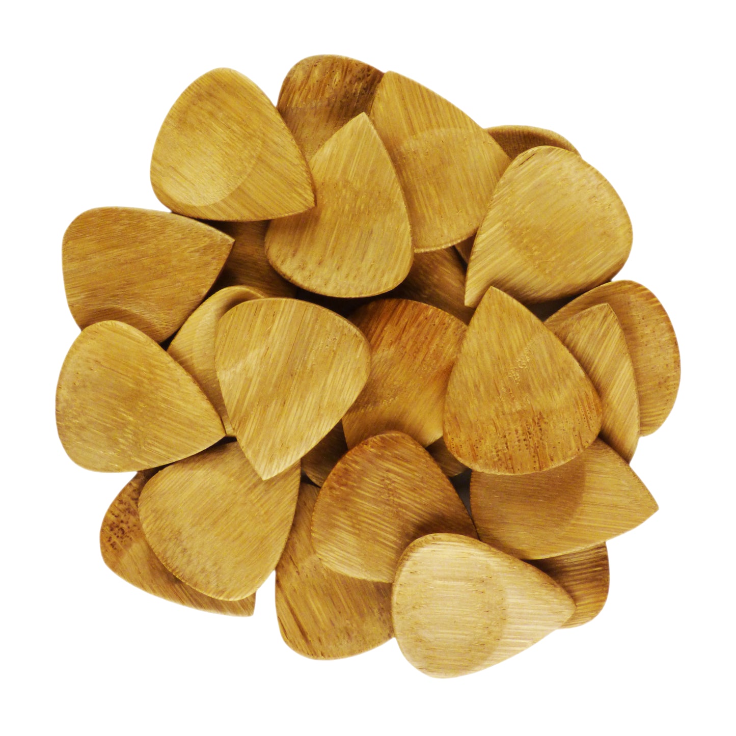 Bamboo Guitar Or Bass Pick - 3.0 mm Ultra Heavy Gauge - 351 Groove Shape - Natural Finish Handmade Specialty Exotic Plectrum