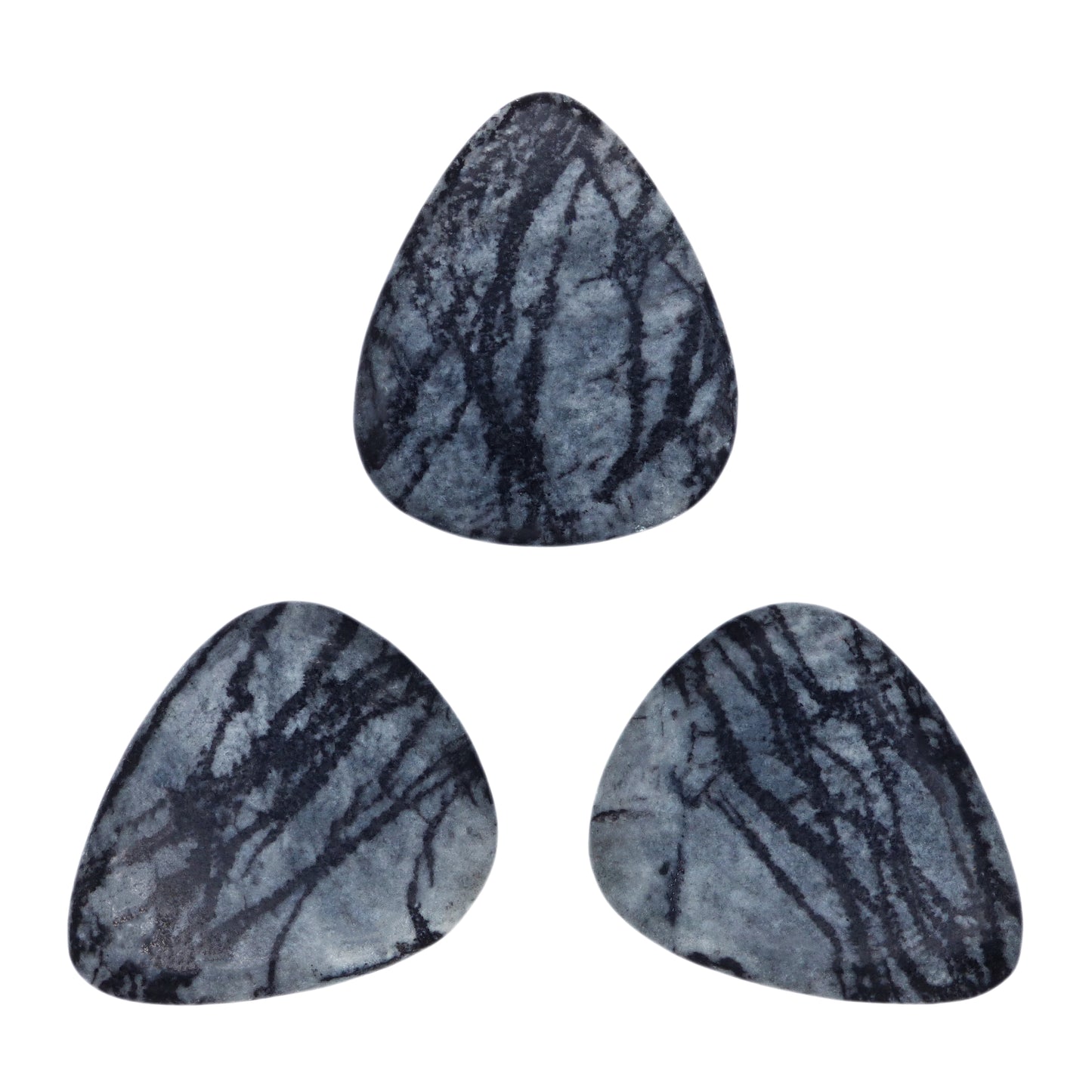 Spiderweb Jasper Stone Guitar Or Bass Pick - 3.0 mm Ultra Heavy Gauge - 351 Shape - Specialty Handmade Gemstone Exotic Plectrum