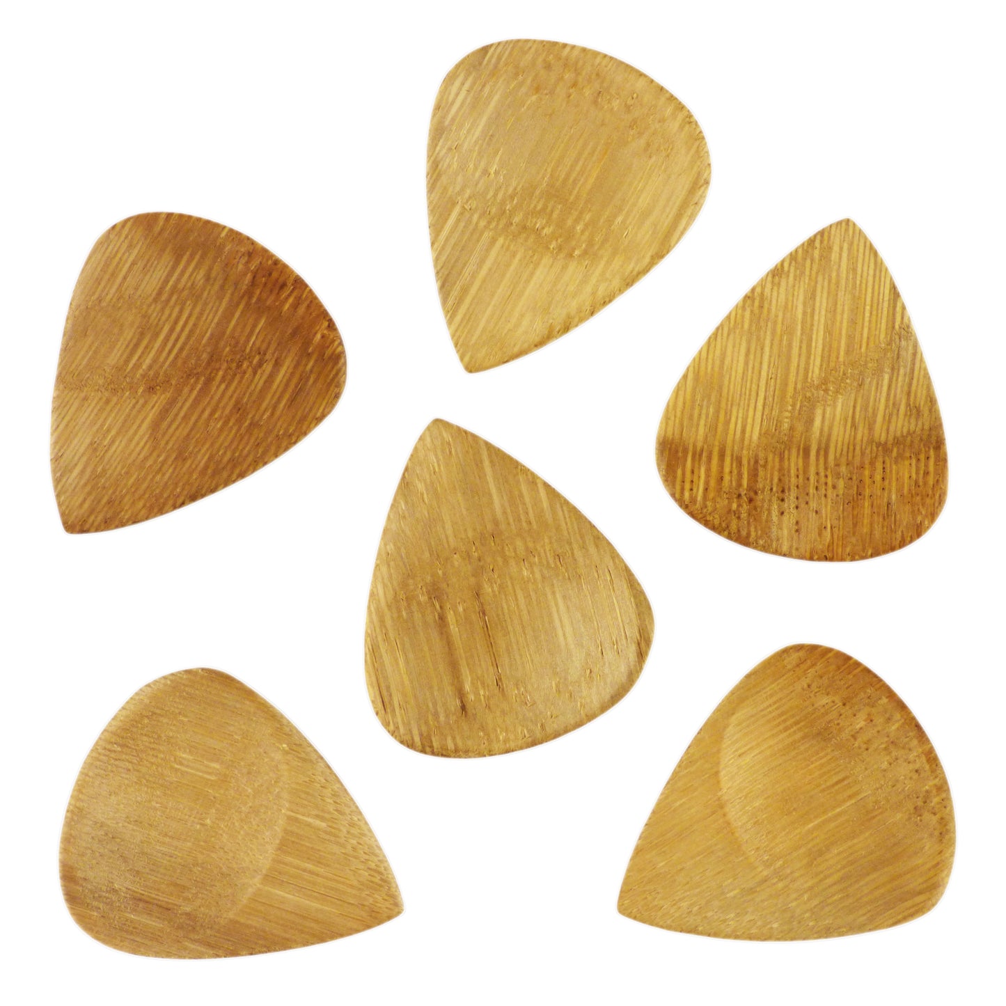 Bamboo Guitar Or Bass Pick - 3.0 mm Ultra Heavy Gauge - 351 Groove Shape - Natural Finish Handmade Specialty Exotic Plectrum