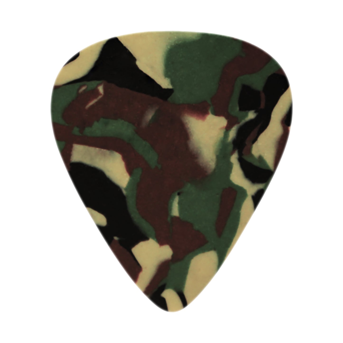 Celluloid Jungle Camouflage Guitar Or Bass Pick - 0.71 mm Medium Gauge - Premium Made In USA - 351 Shape