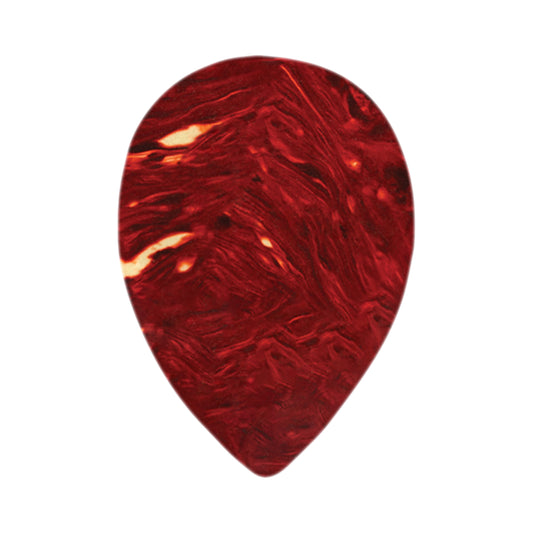 Celluloid Brown Tortoise Guitar Or Bass Pick - 0.46 mm Light Gauge - Premium Made In USA - 358 Small Teardrop Shape