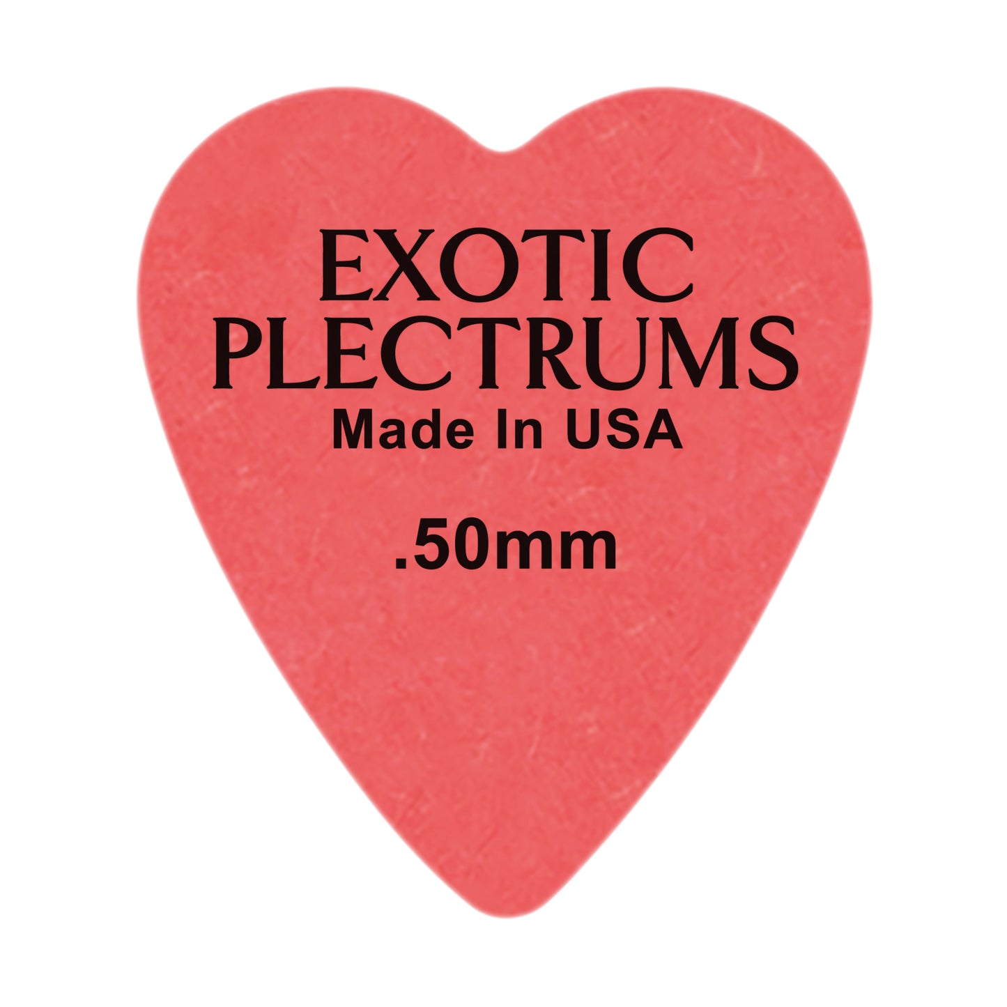 Exotic Plectrums Delrin Red Guitar Or Bass Pick - 0.50 mm Light Gauge - Premium Made In USA - 323 Heart Shape