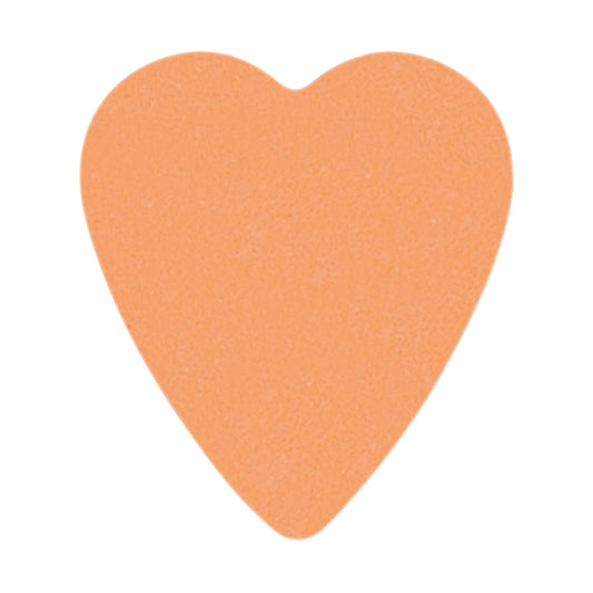 Delrin Orange Guitar Or Bass Pick - 0.60 mm Medium Light Gauge - Premium Made In USA - 323 Heart Shape