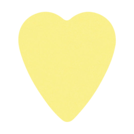 Delrin Yellow Guitar Or Bass Pick - 0.73 mm Medium Gauge - Premium Made In USA - 323 Heart Shape