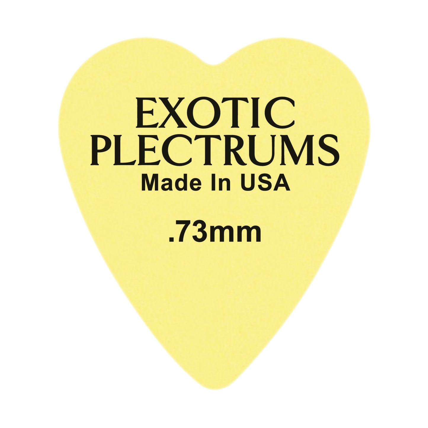 Exotic Plectrums Delrin Yellow Guitar Or Bass Pick - 0.73 mm Medium Gauge - Premium Made In USA - 323 Heart Shape