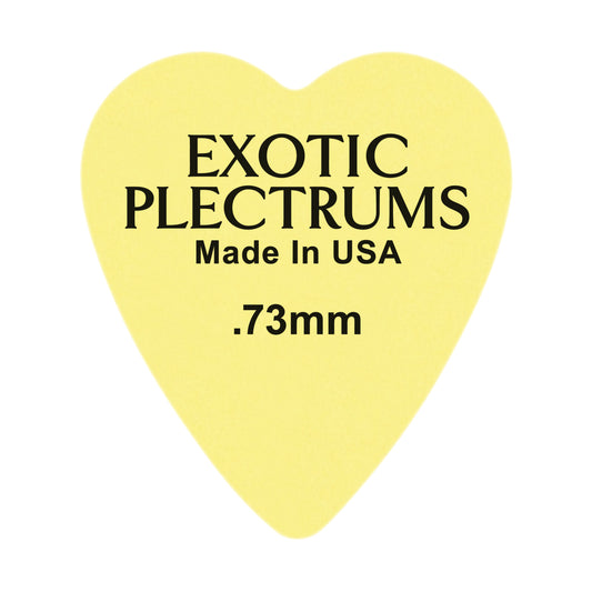 Exotic Plectrums Delrin Yellow Guitar Or Bass Pick - 0.73 mm Medium Gauge - Premium Made In USA - 323 Heart Shape