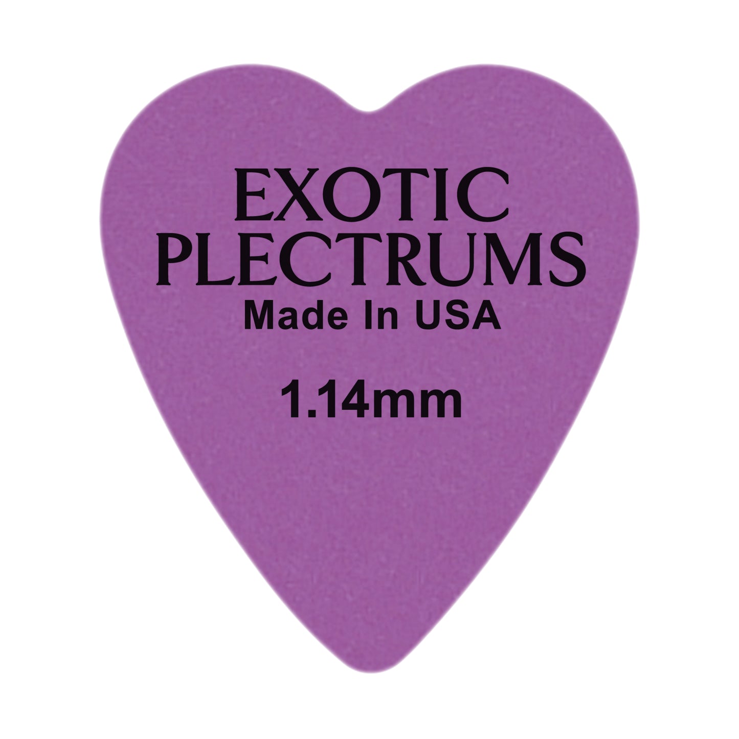 Exotic Plectrums Delrin Purple Guitar Or Bass Pick - 1.14 mm Extra Heavy Gauge - Premium Made In USA - 323 Heart Shape