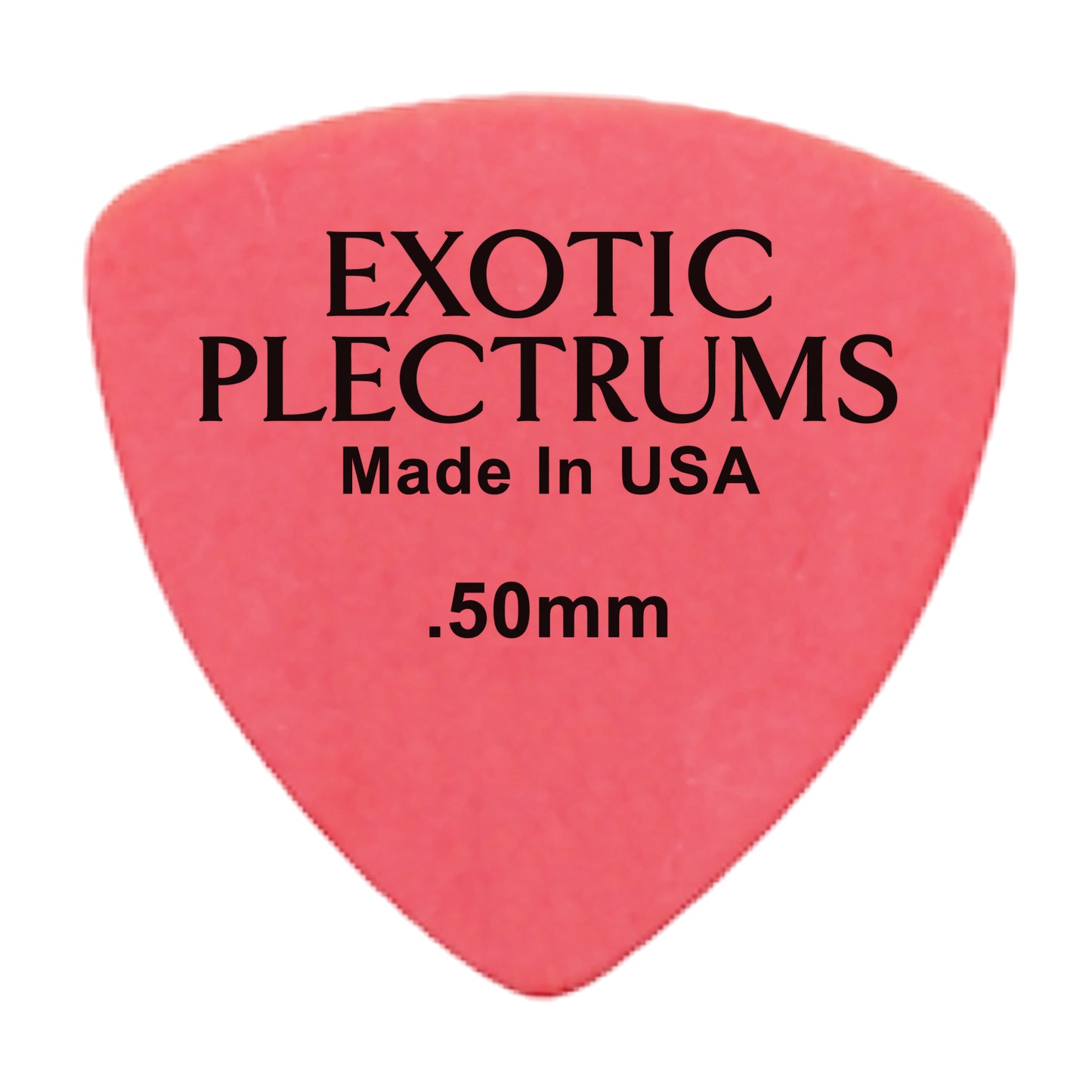 Exotic Plectrums Delrin Red Guitar Or Bass Pick - 0.50 mm Light Gauge - Premium Made In USA - 346 Rounded Triangle Shape