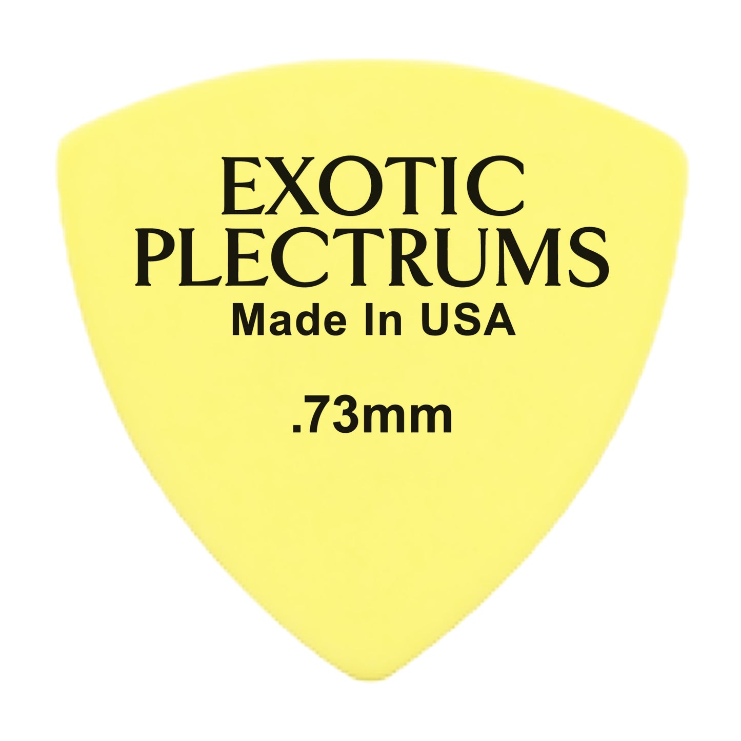 Exotic Plectrums Delrin Yellow Guitar Or Bass Pick - 0.73 mm Medium Gauge - Premium Made In USA - 346 Rounded Triangle Shape