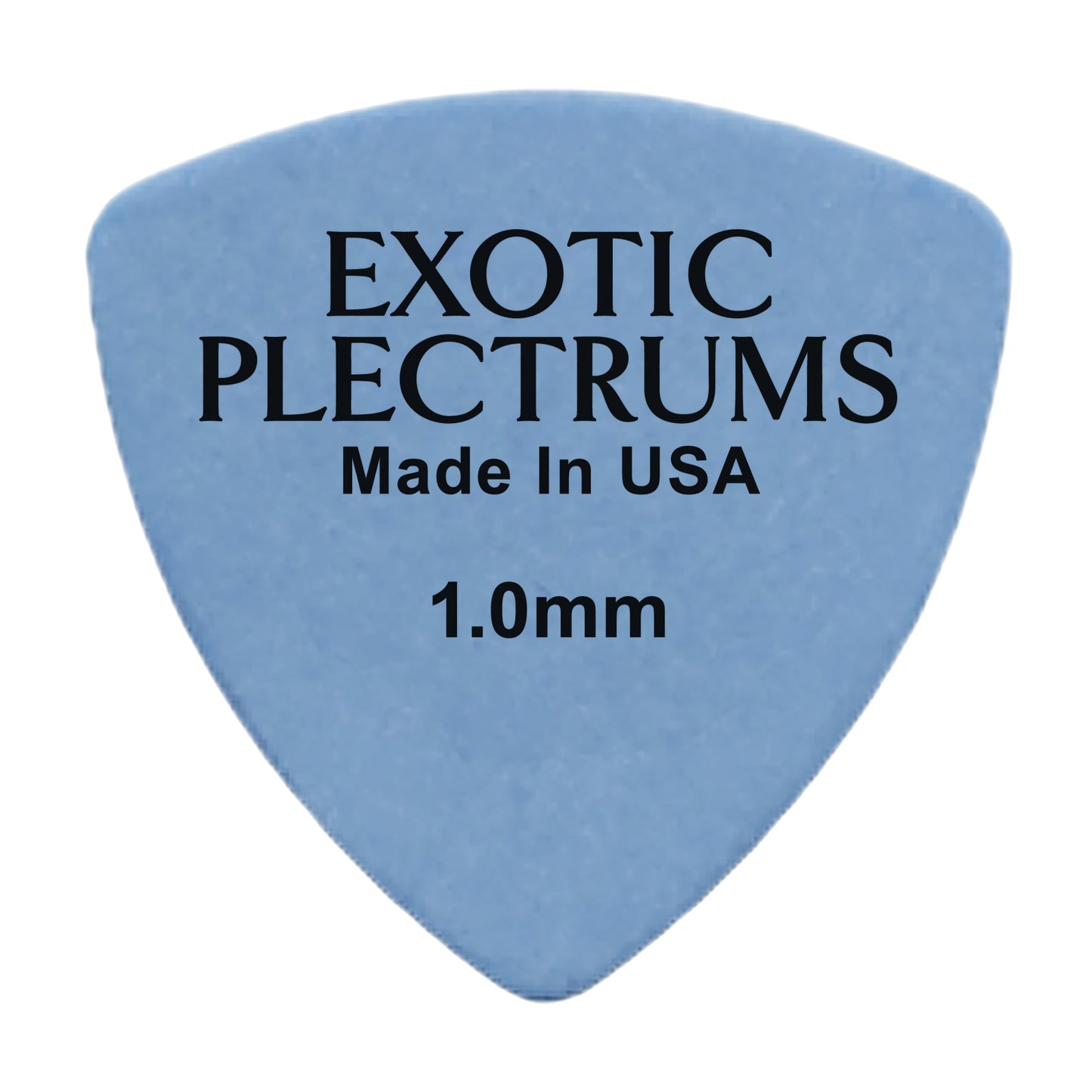 Exotic Plectrums Delrin Blue Guitar Or Bass Pick - 1.0 mm Heavy Gauge - Premium Made In USA - 346 Rounded Triangle Shape