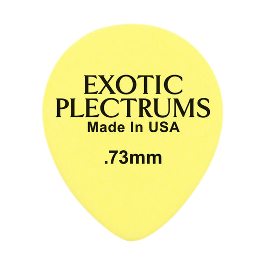 Exotic Plectrums Delrin Yellow Guitar Or Bass Pick - 0.73 mm Medium Gauge - Premium Made In USA - 347 Large Teardrop Shape