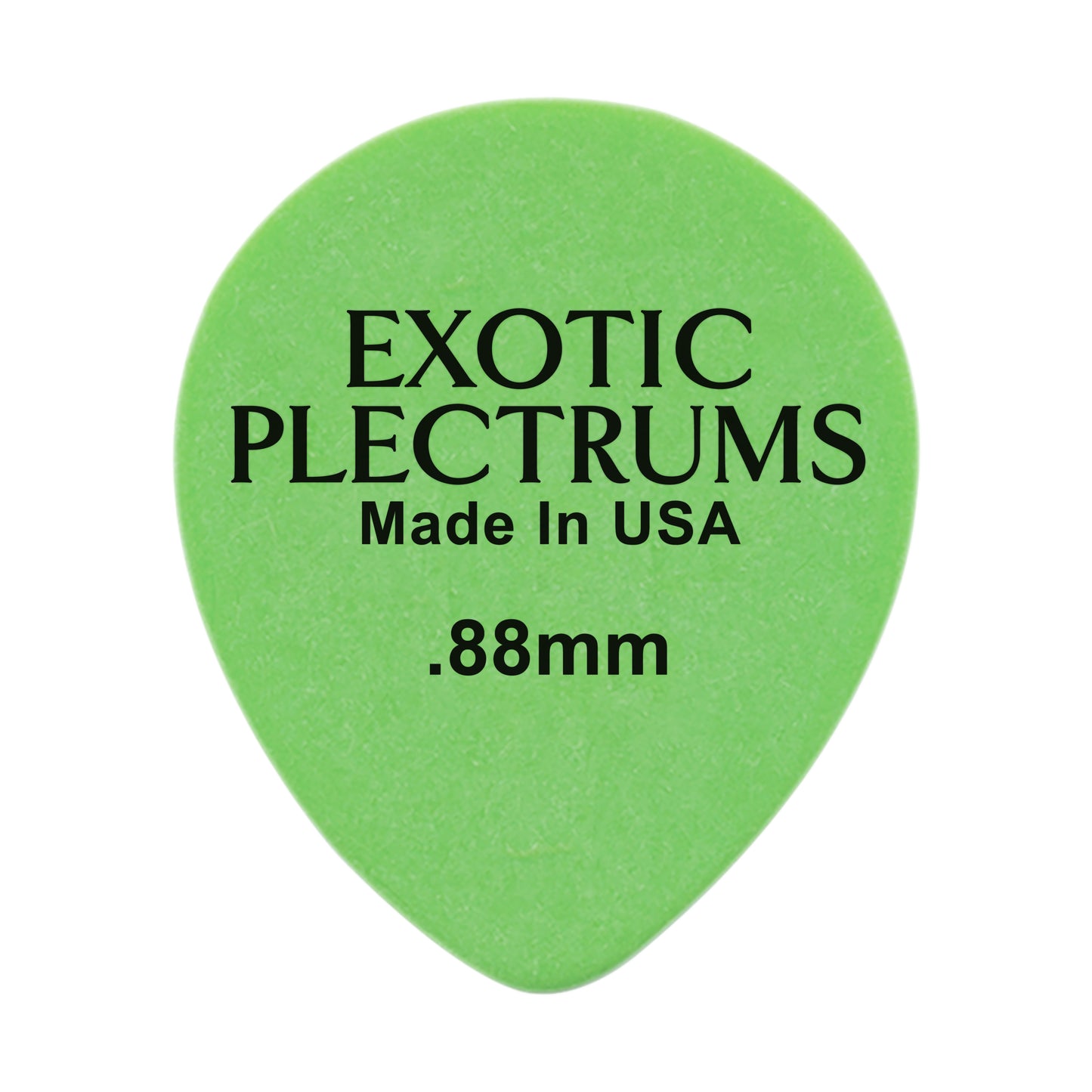 Exotic Plectrums Delrin Green Guitar Or Bass Pick - 0.88 mm Medium Heavy Gauge - Premium Made In USA - 347 Large Teardrop Shape