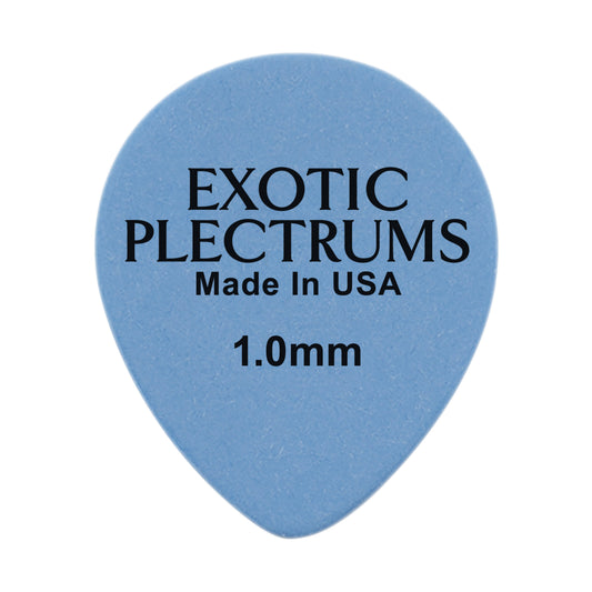 Exotic Plectrums Delrin Blue Guitar Or Bass Pick - 1.0 mm Heavy Gauge - Premium Made In USA - 347 Large Teardrop Shape