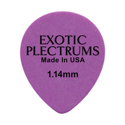 Exotic Plectrums Delrin Purple Guitar Or Bass Pick - 1.14 mm Extra Heavy Gauge - Premium Made In USA - 347 Large Teardrop Shape