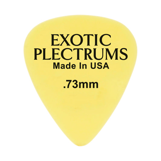 Exotic Plectrums Delrin Yellow Guitar Or Bass Pick - 0.73 mm Medium Gauge - Premium Made In USA - 351 Shape