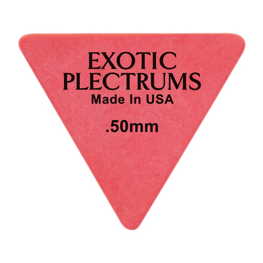 Exotic Plectrums Delrin Red Guitar Or Bass Pick - 0.50 mm Light Gauge - Premium Made In USA - 355 Large Triangle Shape