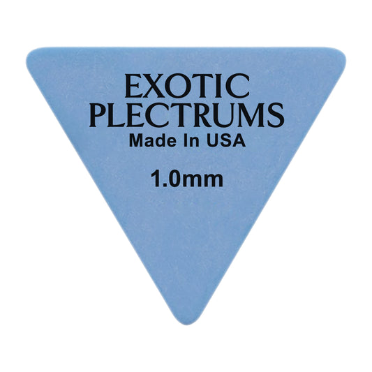 Exotic Plectrums Delrin Blue Guitar Or Bass Pick - 1.0 mm Heavy Gauge - Premium Made In USA - 355 Large Triangle Shape