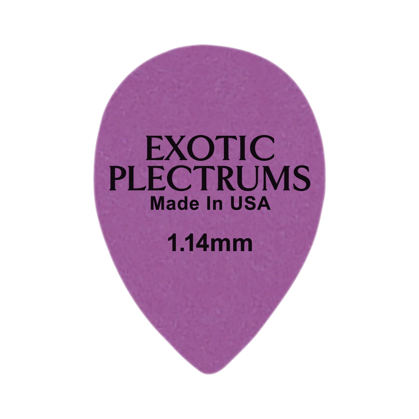 Exotic Plectrums Delrin Purple Guitar Or Bass Pick - 1.14 mm Extra Heavy Gauge - Premium Made In USA - 358 Small Teardrop Shape