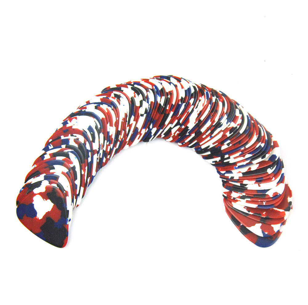 Celluloid Red, White, & Blue Mosaic Guitar Or Bass Pick - 1.5 mm Ultra Heavy Gauge - 351 Shape