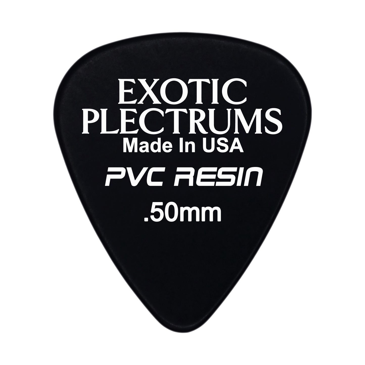 Exotic Plectrums PVC Resin Black Guitar Or Bass Pick - 0.50 mm Light Gauge - Premium Made In USA - 351 Shape