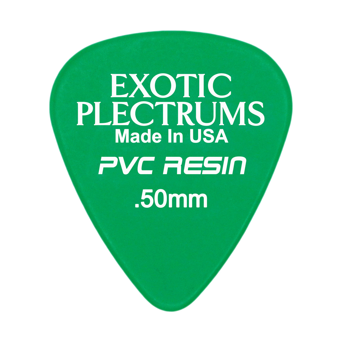 Exotic Plectrums PVC Resin Green Guitar Or Bass Pick - 0.50 mm Light Gauge - Premium Made In USA - 351 Shape
