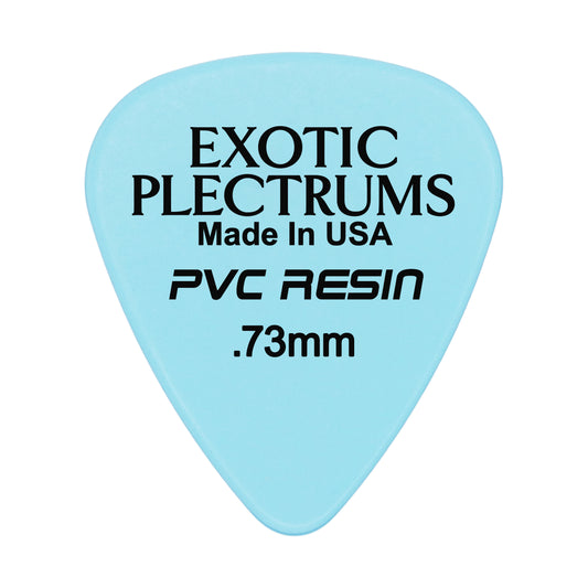 Exotic Plectrums PVC Resin Light Blue Guitar Or Bass Pick - 0.73 mm Medium Gauge - Premium Made In USA - 351 Shape