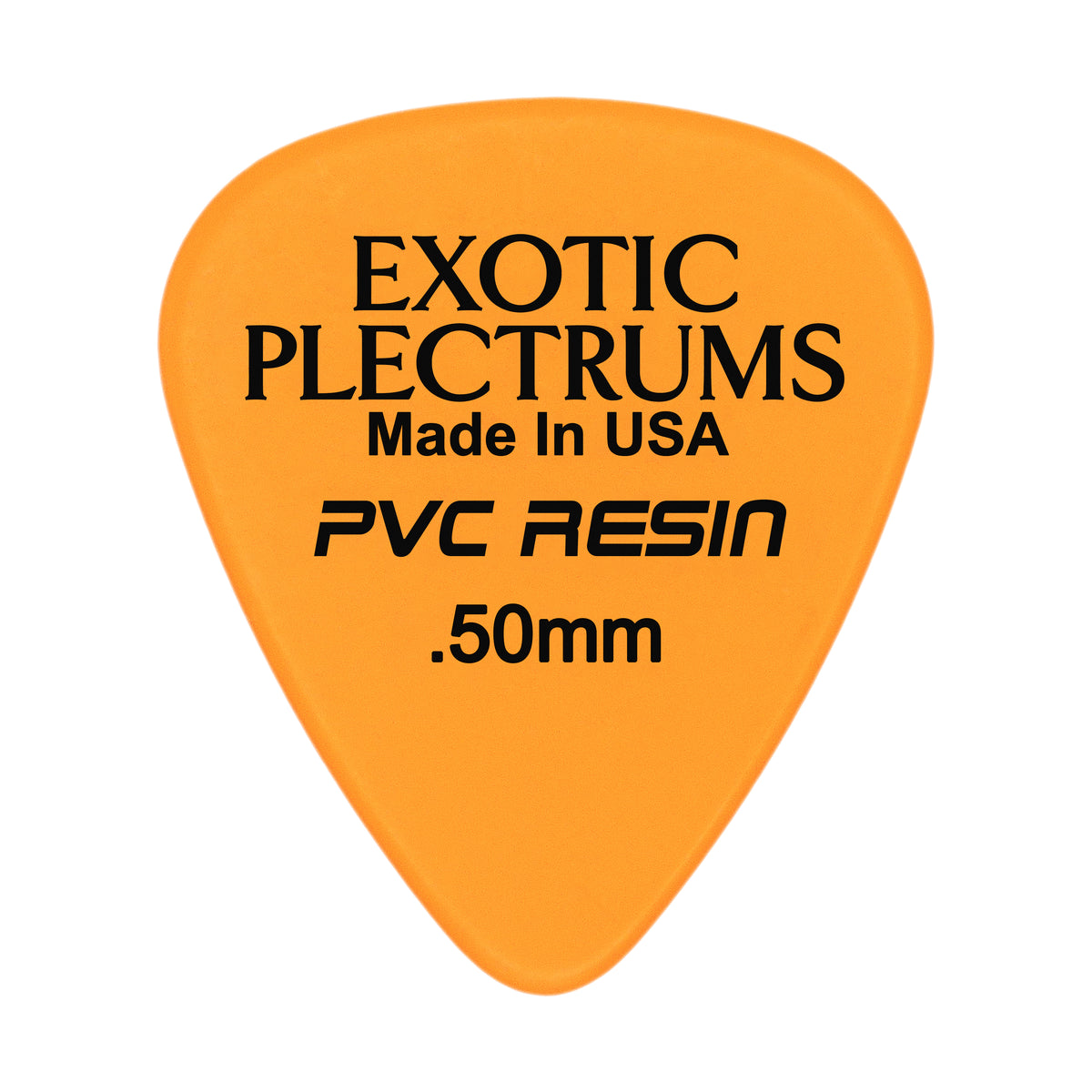 Exotic Plectrums PVC Resin Orange Guitar Or Bass Pick - 0.50 mm Light Gauge - Premium Made In USA - 351 Shape