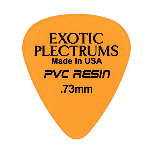 Exotic Plectrums PVC Resin Orange Guitar Or Bass Pick - 0.73 mm Medium Gauge - Premium Made In USA - 351 Shape