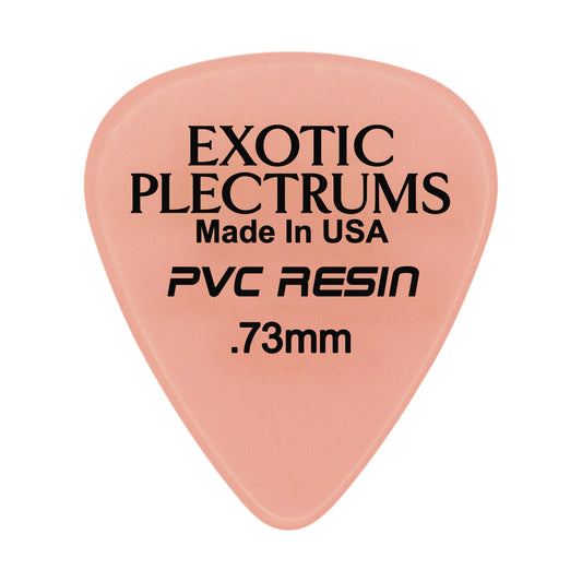 Exotic Plectrums PVC Resin Pink Guitar Or Bass Pick - 0.73 mm Medium Gauge - Premium Made In USA - 351 Shape
