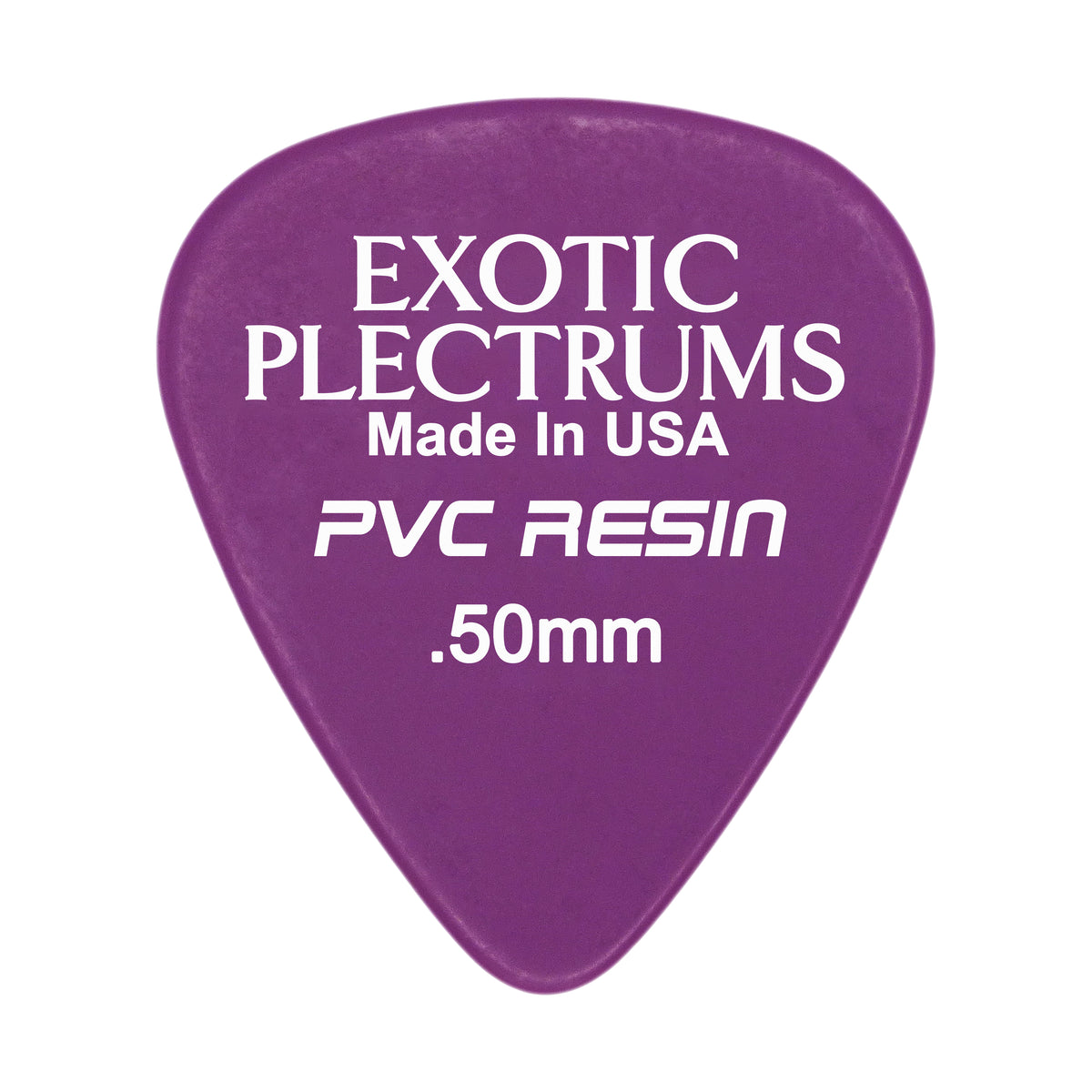 Exotic Plectrums PVC Resin Purple Guitar Or Bass Pick - 0.50 mm Light Gauge - Premium Made In USA - 351 Shape