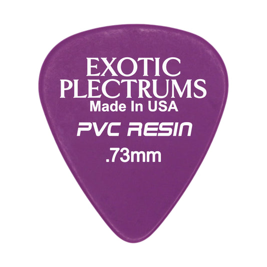 Exotic Plectrums PVC Resin Purple Guitar Or Bass Pick - 0.73 mm Medium Gauge - Premium Made In USA - 351 Shape