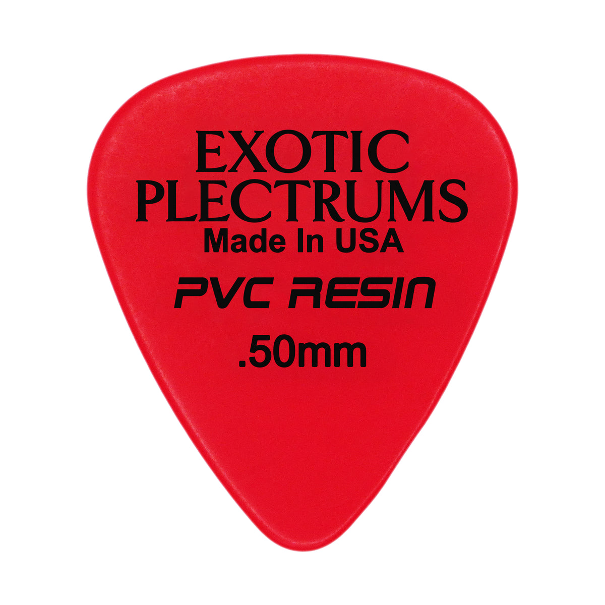 Exotic Plectrums PVC Resin Red Guitar Or Bass Pick - 0.50 mm Light Gauge - Premium Made In USA - 351 Shape