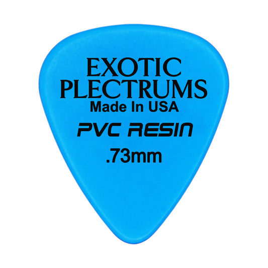 Exotic Plectrums PVC Resin Translucent Blue Guitar Or Bass Pick - 0.73 mm Medium Gauge - Premium Made In USA - 351 Shape