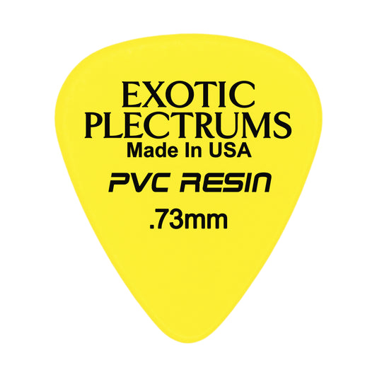 Exotic Plectrums PVC Resin Yellow Guitar Or Bass Pick - 0.73 mm Medium Gauge - Premium Made In USA - 351 Shape