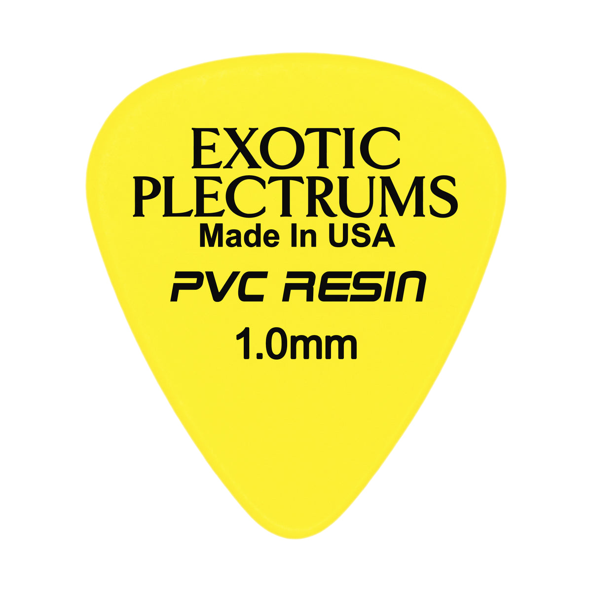 Exotic Plectrums PVC Resin Yellow Guitar Or Bass Pick - 1.0 mm Heavy Gauge - Premium Made In USA - 351 Shape