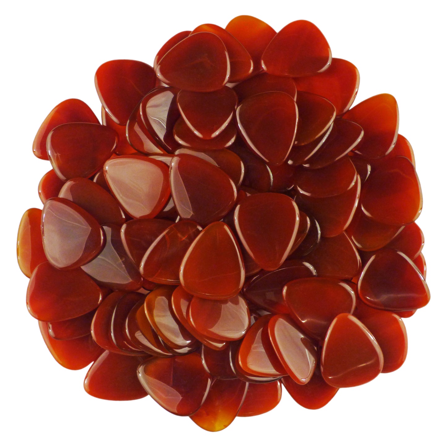 Carnelian Stone Guitar Or Bass Pick - 3.0 mm Ultra Heavy Gauge - 351 Shape - Specialty Handmade Gemstone Exotic Plectrum