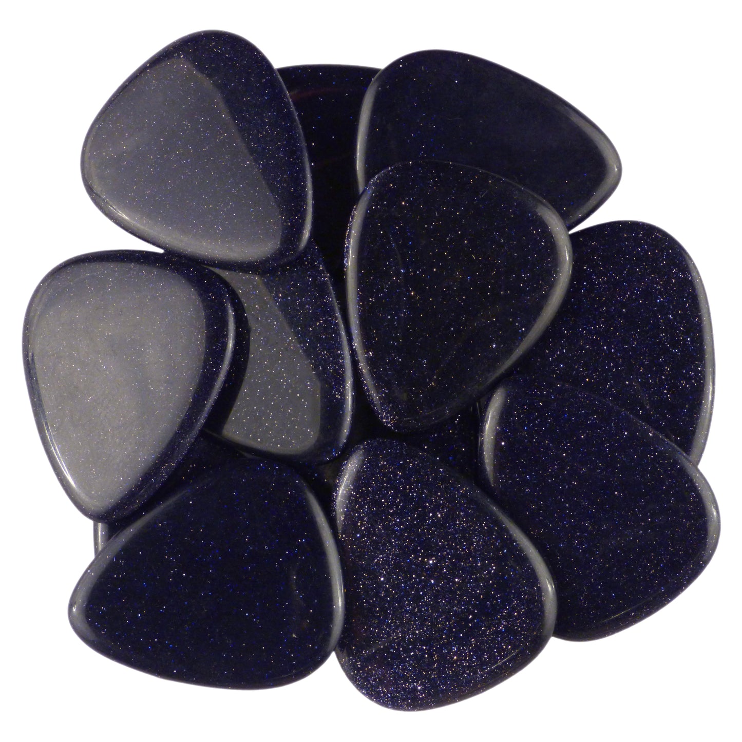 Blue Sandstone Stone Guitar Or Bass Pick - 3.0 mm Ultra Heavy Gauge - 351 Shape - Specialty Handmade Gemstone Exotic Plectrum