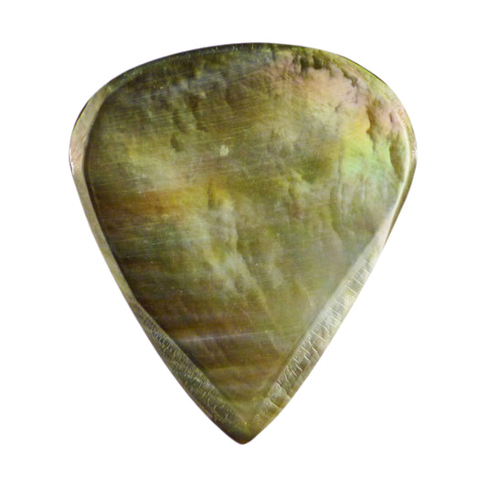 Black Abalone Shell Guitar Or Bass Pick - 2.0 mm - 351 Wedge Shape - Handmade Specialty Exotic Luxury Plectrum