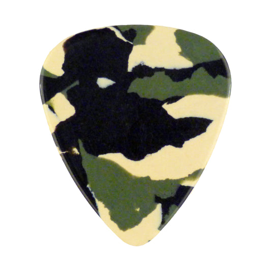 Celluloid Woodland Camouflage Guitar Or Bass Pick - 0.46 mm Light Gauge - 351 Shape