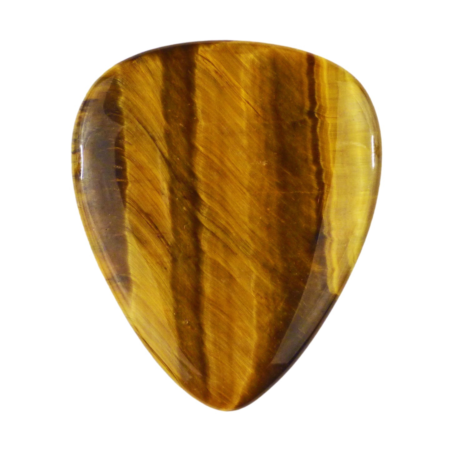 Yellow Tiger's Eye Stone Guitar Or Bass Pick - 3.0 mm Ultra Heavy Gauge - 351 Shape - Specialty Handmade Gemstone Exotic Plectrum