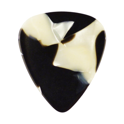 Celluloid Black & White Pearl Guitar Or Bass Pick - 0.71 mm Medium Gauge - 351 Shape