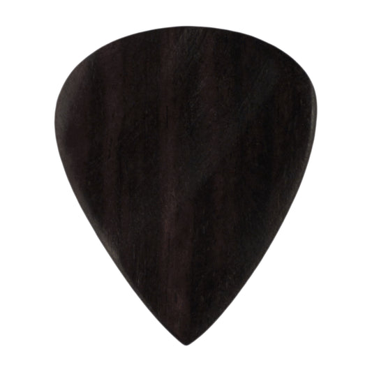 Ebony Wood Guitar Or Bass Pick - 3.0 mm Ultra Heavy Gauge - 351 Groove Shape - Natural Finish Handmade Specialty Exotic Plectrum