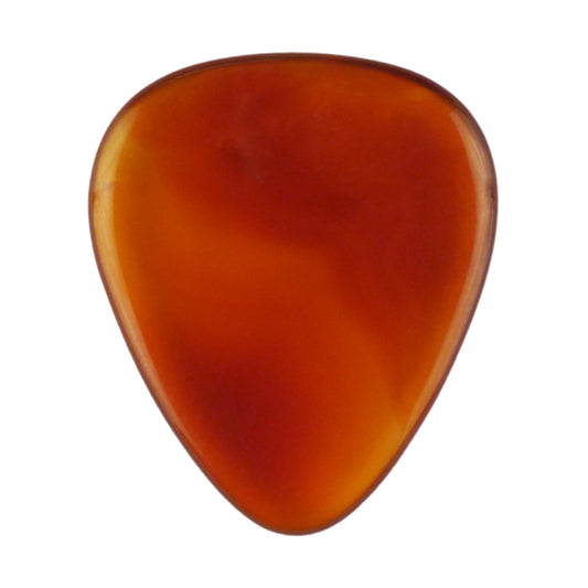 Carnelian Stone Guitar Or Bass Pick - 3.0 mm Ultra Heavy Gauge - 351 Shape - Specialty Handmade Gemstone Exotic Plectrum