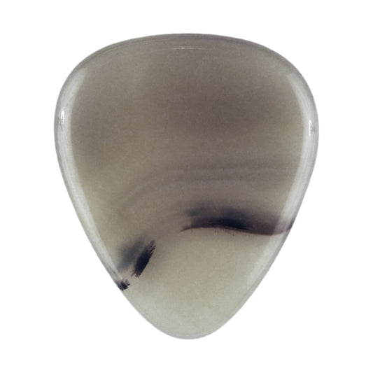 Grey Agate Stone Guitar Or Bass Pick - 3.0 mm Ultra Heavy Gauge - 351 Shape - Specialty Handmade Gemstone Exotic Plectrum